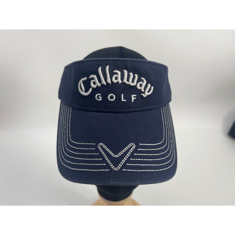 Callaway Golf VSR Pro Stitch Visor Hat Mens OSFA Navy Blue Cotton Adjustable Hat